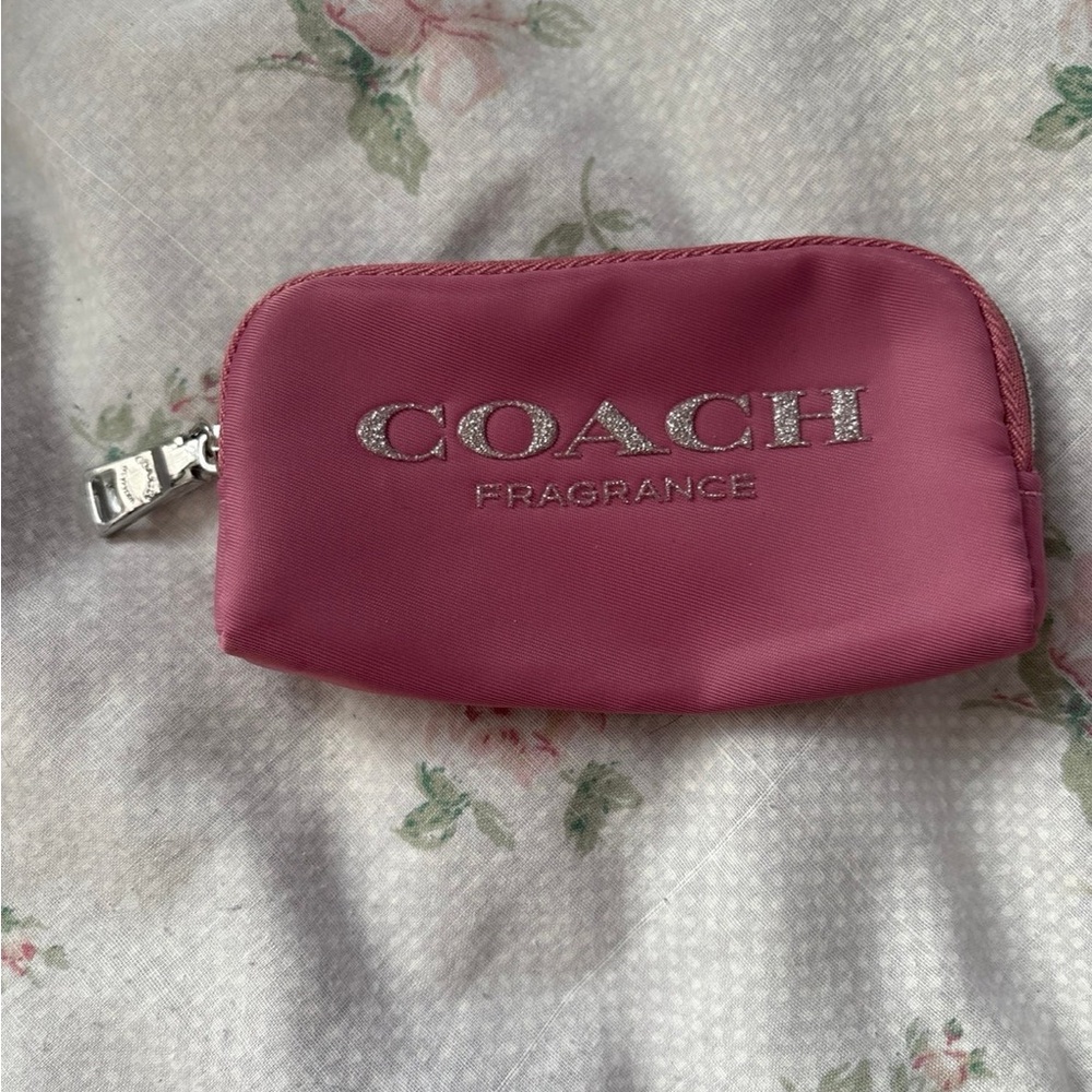 Coach Pink Cosmetic Case Smooth Leather